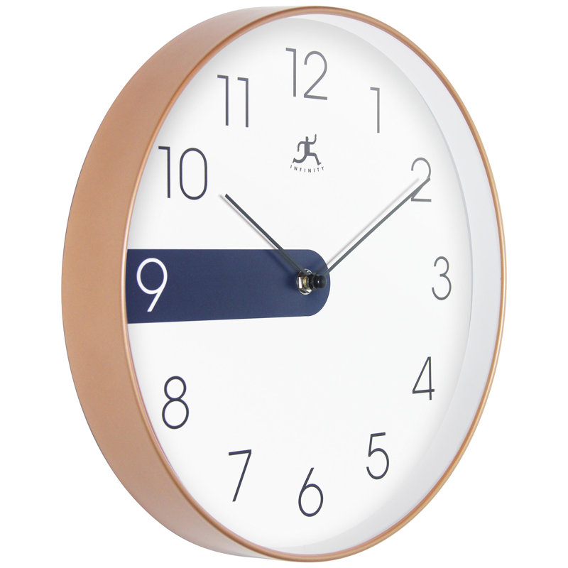 Horloge murale ronde en plastique 12 pouces, Bleu