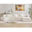 Canapé modulaire moderne en L de 140 po, sans assemblage requis, canapé modulaire, canapé avec méridienne, canapé avec méridienne, 4 sièges, blanc-1602517228