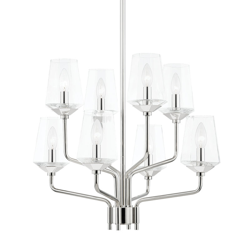 Kihana 8 - Light Dimmable Tiered Chandelier, Polished Nickel