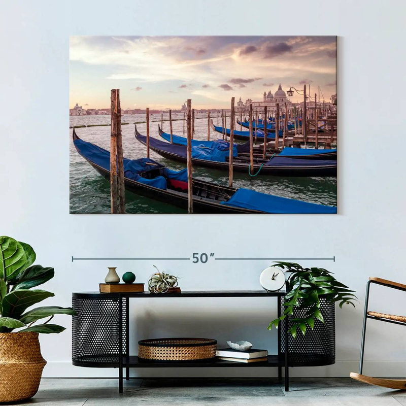 Mehar Venice Gondolas At Sunset, 34" H x 51" W
