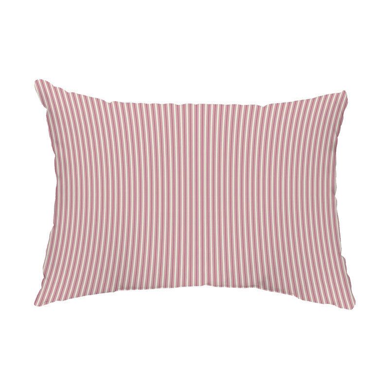 Striped Outdoor Reversible Throw Pillow, Pink