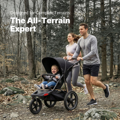 Adjustable Handlebar All-Terrain Frame Jogging Stroller For Babies & Toddlers