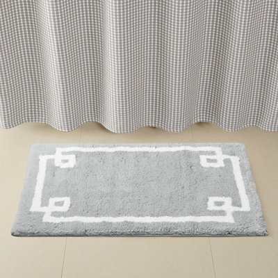 Grey Cotton Tufted Bath Rug