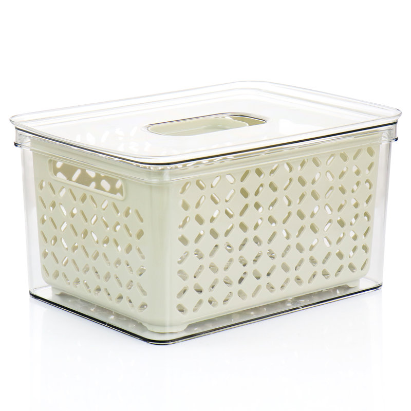 Large White BPA-Free Plastic Food Storage Container with Colander