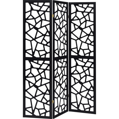 Paravent moderne noir 3 avec mosaïque complexe