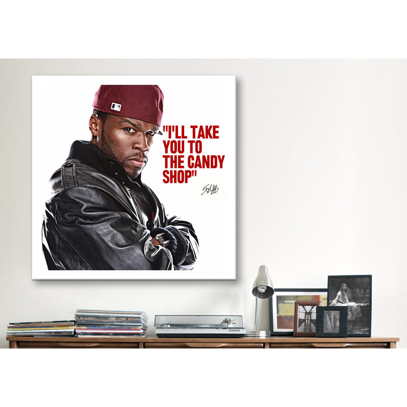 Citation 50 cents, reproduction de photo sur toile, H 37 po x l 37 po x P 0,75 po