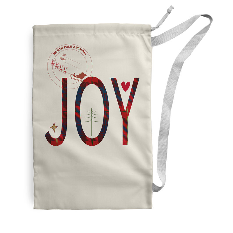 Sac de père Noël Joy, H 36 po x l 28 po, Canneberge