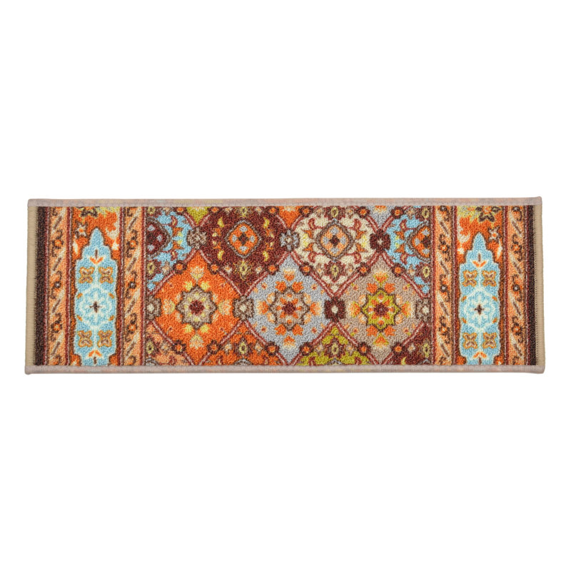 Tapis d'escalier multi-couleurs Bakhtiari, Rectangle 31,5 po x 9 po