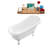 61" Streamline Clawfoot Soaking Acrylic Bathtub With Drain, Clawfeet, and Bamboo Tray-51346612-90753816