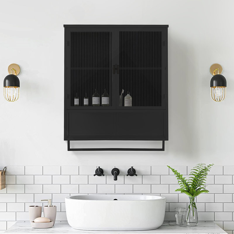Becrux Metal Accent Cabinet, Black