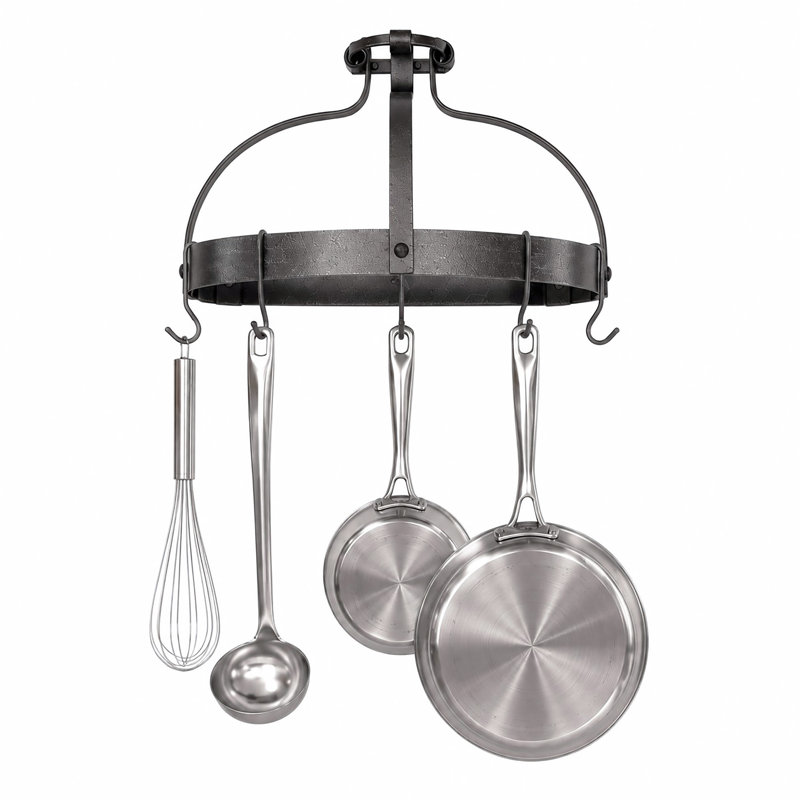 Gourmet USA Handcrafted Wall Crown Rack, Hammered Steel