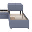 Lit plateforme simple tapissier en forme de L avec lit gigogne