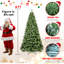 Arbre de Noël 7 pi en PVC pré-éclairé avec 400 lumières UL, 1072 pointes, fil de mémoire à dépliage automatique, assemblage facile avec support en métal stable - arbre de Noël artificiel complet-1956689154-1956689158