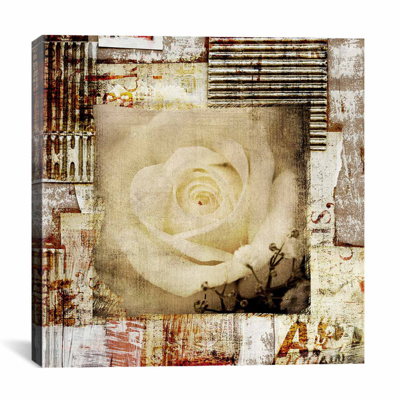 « rétro fleur » par luz graphics, impression sur toile, H 26 po x l 26 po x P 1,5 po