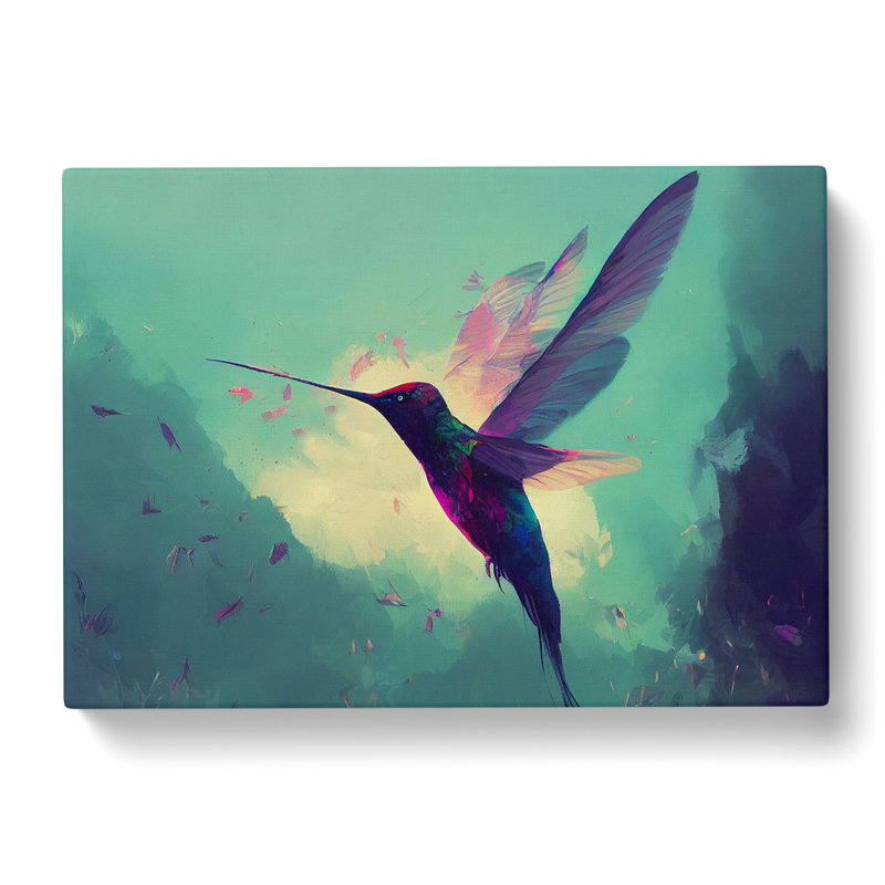 Hummingbird Art Painting Vol.6 Abstract - Wrapped Canvas Painting, 40cm H x 60cm W x 3cm D