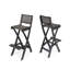 Extérieur de 2 - 42,91 po en bois avec PE et siège, gris foncé, pliable, sans assemblage, idéal pour le patio gris, prêt à l'emploi