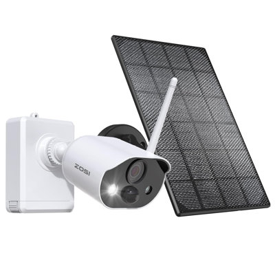 C306 Wire-Free Wireless 2K 3MP Battery Security Camera Outdoor with Solar Panel, Spotlight Siren -  ZOSI, IPC-3062M-W-S