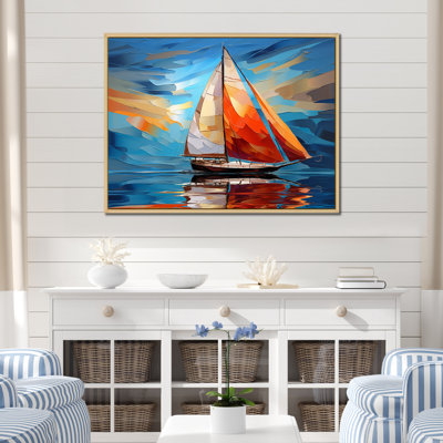 Sailboat Sailing Melodies I - Sailing Boat Wall Art Living Room