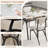 Marble-Look Rectangular Dining Table Set with 4 Boucle Upholstered Chairs – Kitchen & Small Space Dining Set for Apartments-965089488-965089517