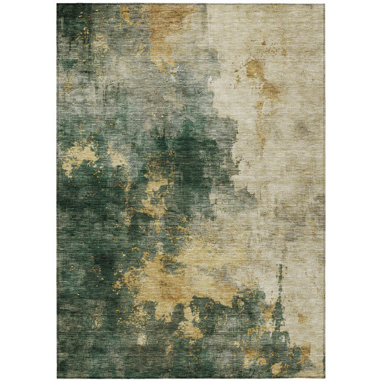 Machine Washable Indoor/Outdoor Chayil ACN1073 Aloe Rug