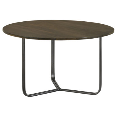 Natural And Gunmetal Top Accent Table