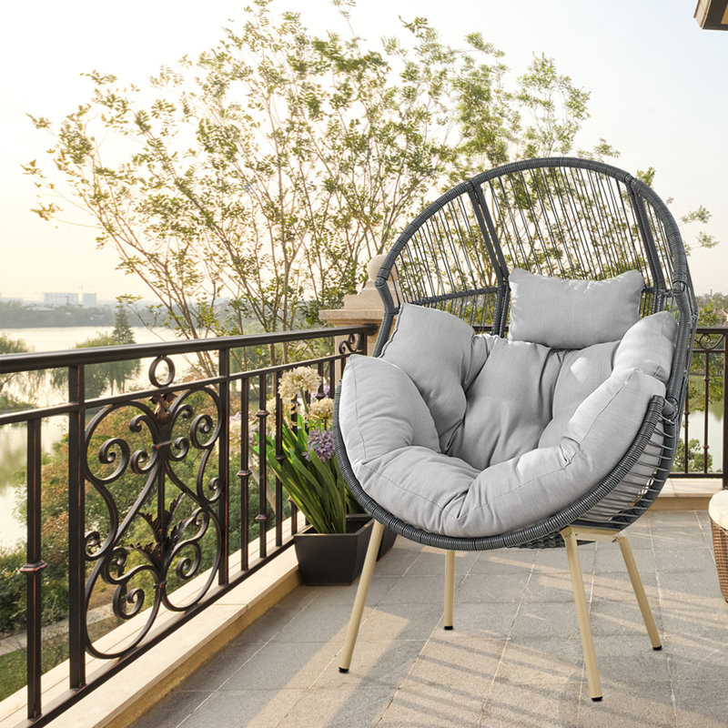 Hamac avec coussin Azuredee, Gris clair, Gris foncé