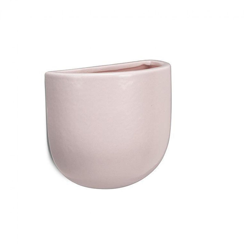 Pot de fleurs mural demi-cercle, H 4,5 po x l 5 po x P 3 po, Rose