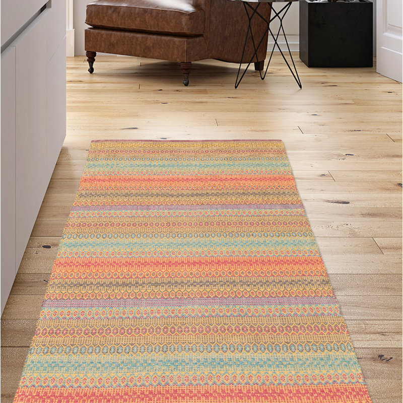 Wool Geometric Indoor Rug, Runner 2'8" x 5'3"