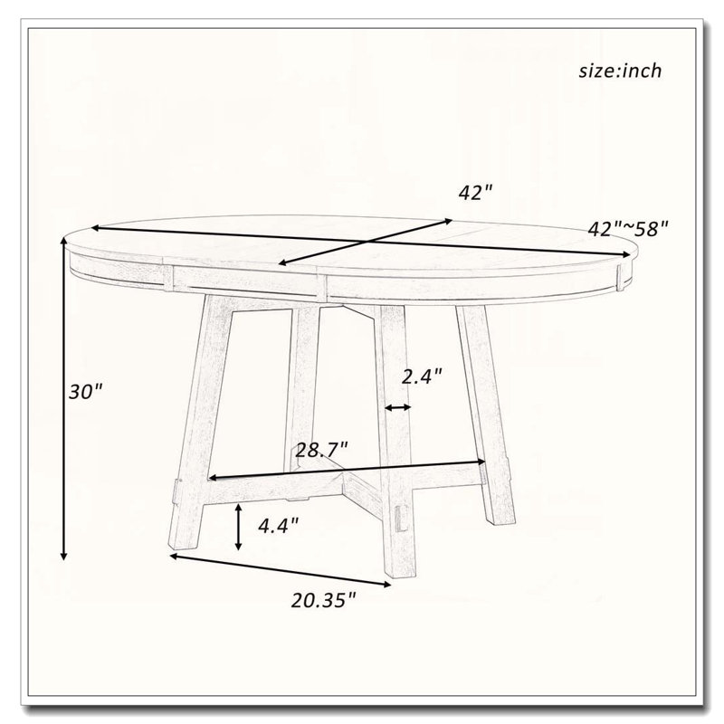 Table de salle à manger extensible Farmhouse, Chêne / blanc cassé