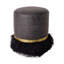 Leather Ostrich Fluff Pouf-2048786898