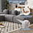 120''W Mordern Design L Shpaed Corduroy Sectional Sleeper Compression Sofa With Ottoman-1687082886