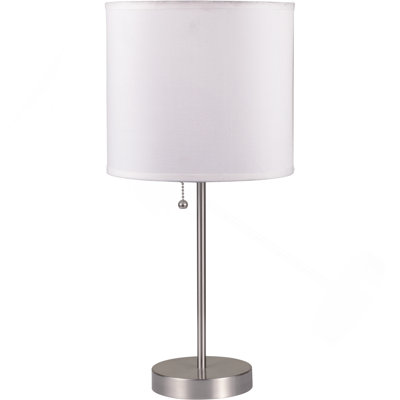 19"H WHITE PULL TABLE LAMP