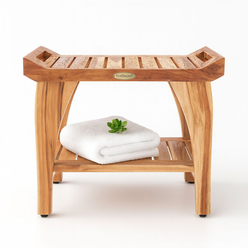 EcoDecors, Tranquillity by EcoDecors, Teak Shower Bench, Teak Bench Shower, Teak Shower Bench for Inside Shower, Teakwood Shower Bench