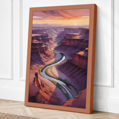 Canyon at Golden Hour Landscape 1 Piece Wrapped Canvas Wall Art