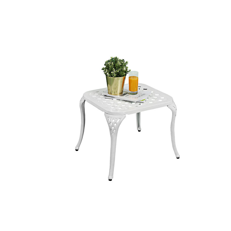 Outdoor Side Table, White