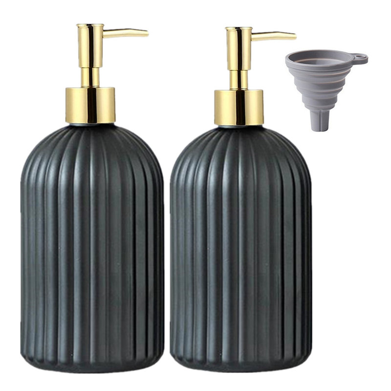 TRIXES 2-Pack Soap/Lotion Dispensers - 400ml Pump Bottles for Bathroom and Kitchen