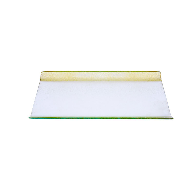 Plateau de service en verre 11,5 avec bordures dorées Juelz, 1" H x 6,5" lx 11,5" D