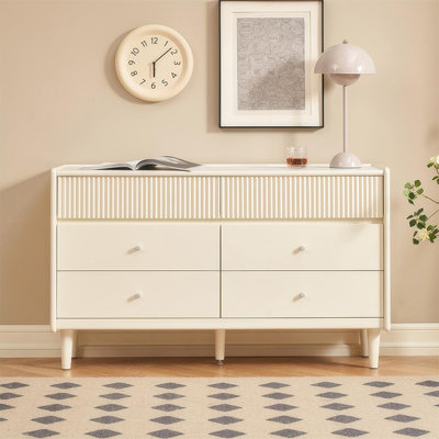 Modern Crystal-cream Solid Wood Accent Cabinet