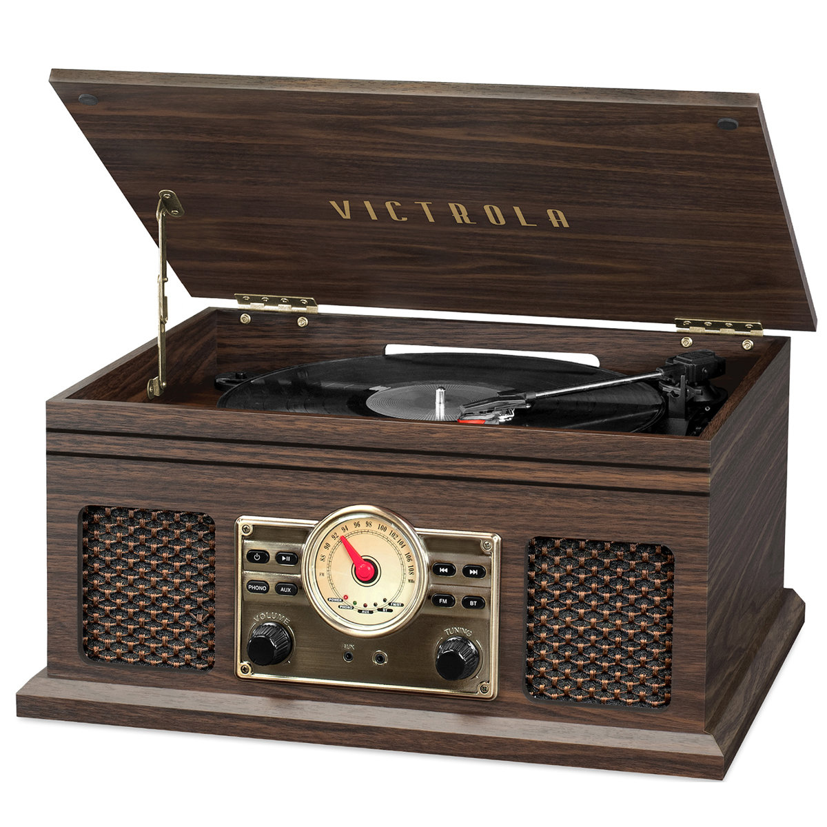 Victrola 4-In-1 Nostalgic Bluetooth Decorative Record Player with 3 ...