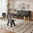Black Rectangular Solid Wood Butterfly Leaf Dining Table-1333576993