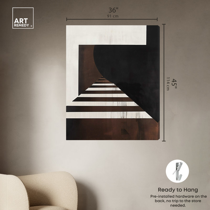 Large Black and Brown Abstract Canvas Wall Art