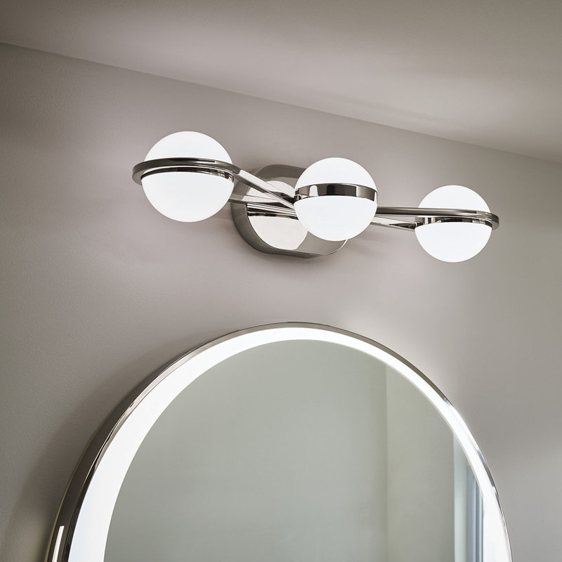 Éclairage pour salle de bain 3 lumières DEL Alvetta, Nickel poli
