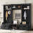 4In1 Detachable Hall Tree With Storage And 7 Hooks, Multiple Functions Hallway Coat Rack With Storage Drawers And Cabinet, Black Shoe Bench For Entryway Hallway-2047373579