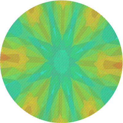 Tapis vert/jaune tissé à la machine