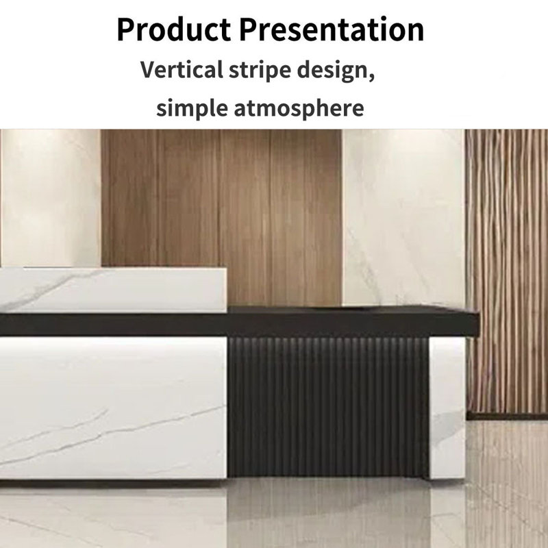 Style Front Desk, Checkout Counter & Computer Desk – Sleek, Functional Design for Commercial Spaces, Black
