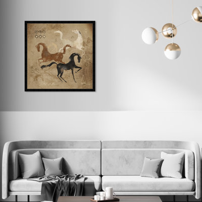 Oliver Gal " Primitive Cave Horse Drawing " by Oliver Gal