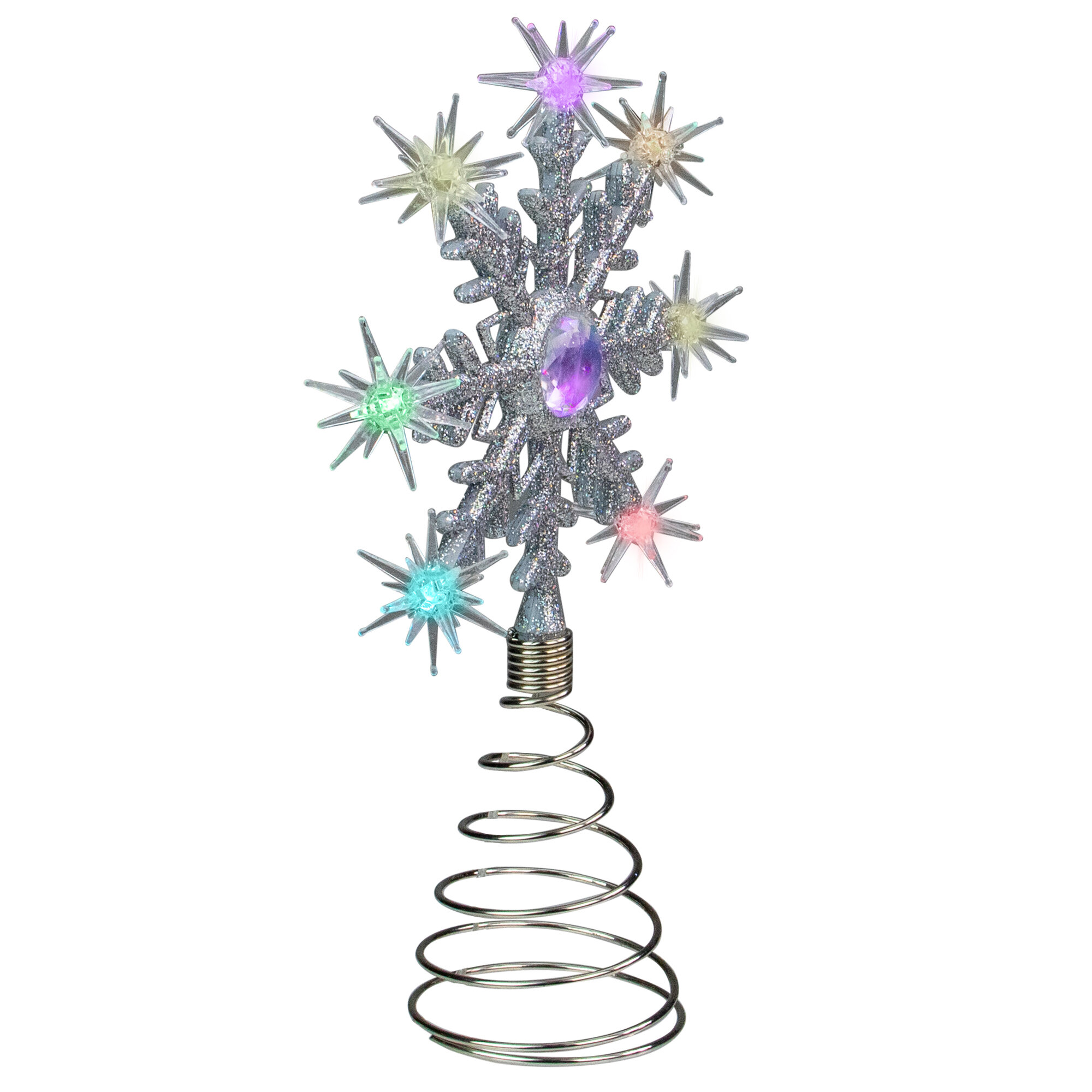 Northlight 14.75 LED Lighted Clip-On Snowflake Christmas Tree Topper,  White Lights