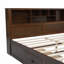 Lit plateforme très grand en bois avec tête de lit multi-rangement, USB et tiroirs-383100191