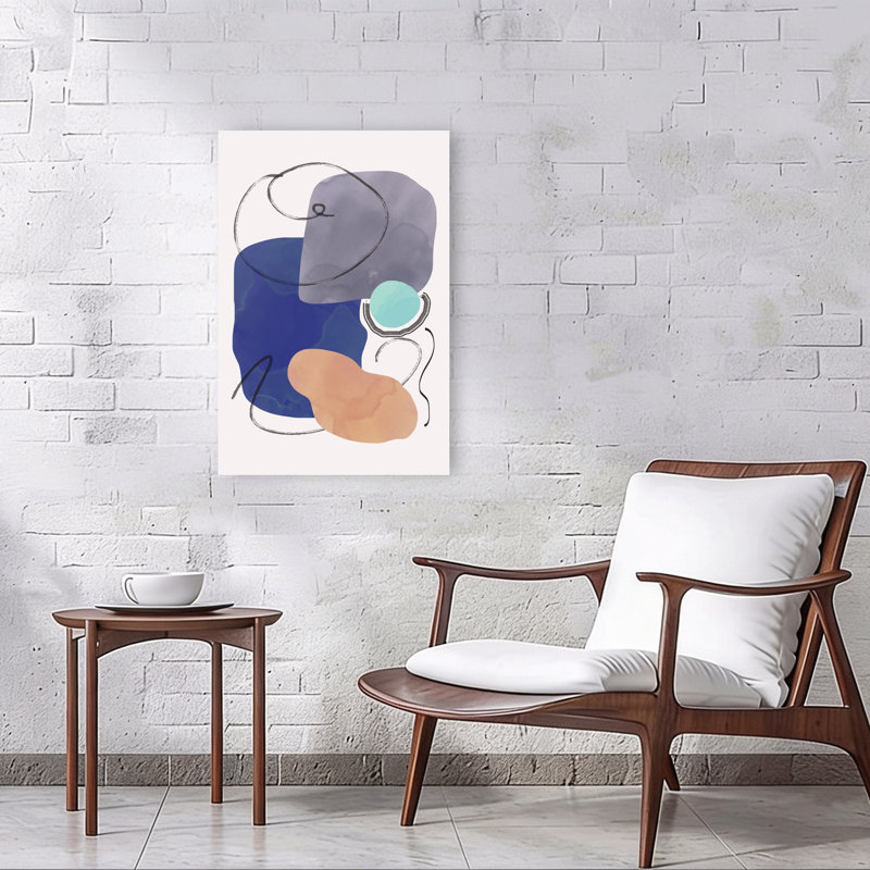 Abstract Fluid Shapes Abstract Modern Wall Art Print, 91.44cm H x 60.96cm W