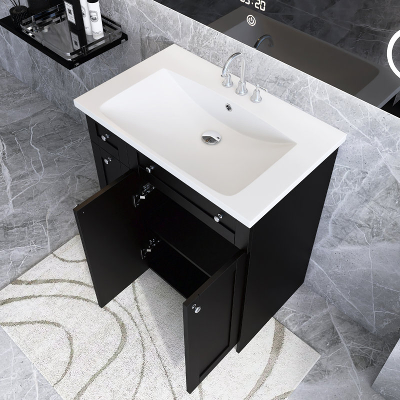 Ensemble de meuble-lavabo simple 30 po Deseria, Bleu